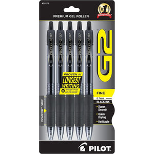 Buy now Pilot G2 Premium Gel Roller Pens 0.7, Fine Point Smooth Writing Pens Black, Pack of 5 at indiglob india