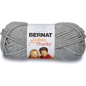 Buy now Bernat Softee Chunky Yarn, 3.5 Oz, Gauge 6 Super Bulky, Grey Heather at indiglob india