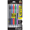 Pilot G2 Premium Gel Roller Pens 0.7, Fine Point Smooth Writing Pens Black, Pack of 5 - Assorted Classic