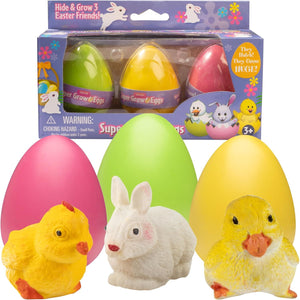 Buy now Easter Grow Pets For Kid Egg Hunt- 3 Pk- Hatch Surprise Animals That Expand 5-6x in Water- Bunny, Chick or Duck- Great Candy Alternative & Basket Stuffers- Make Your Next Scavenger Hunt Extra Special! at indiglob india