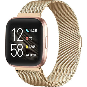 Buy now ZWGKKYGYH Metal Bands Compatible with Fitbit Versa 2/Versa Lite SE/Versa Band for Women Men, Royal Gold, Small at indiglob india