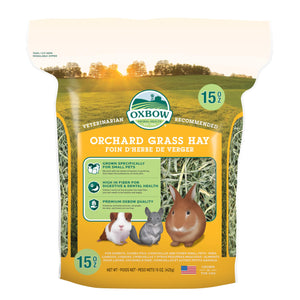 Oxbow Orchard Grass Hay, Rabbit & Guinea Pig Hay, High Fiber for Digestive Health, Grown in the USA, Veterinarian Recommended Small Pet Supplies, for Rabbits, Guinea Pigs, & Chinchillas, 15 oz.