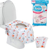 Toilet Seat Covers Disposable (12 Pack, Sports) - XL Waterproof Toilet Cover for Toddlers, Kids & Adults - Portable & Individually Wrapped for Travel, Potty Training & Public Restrooms - Sports