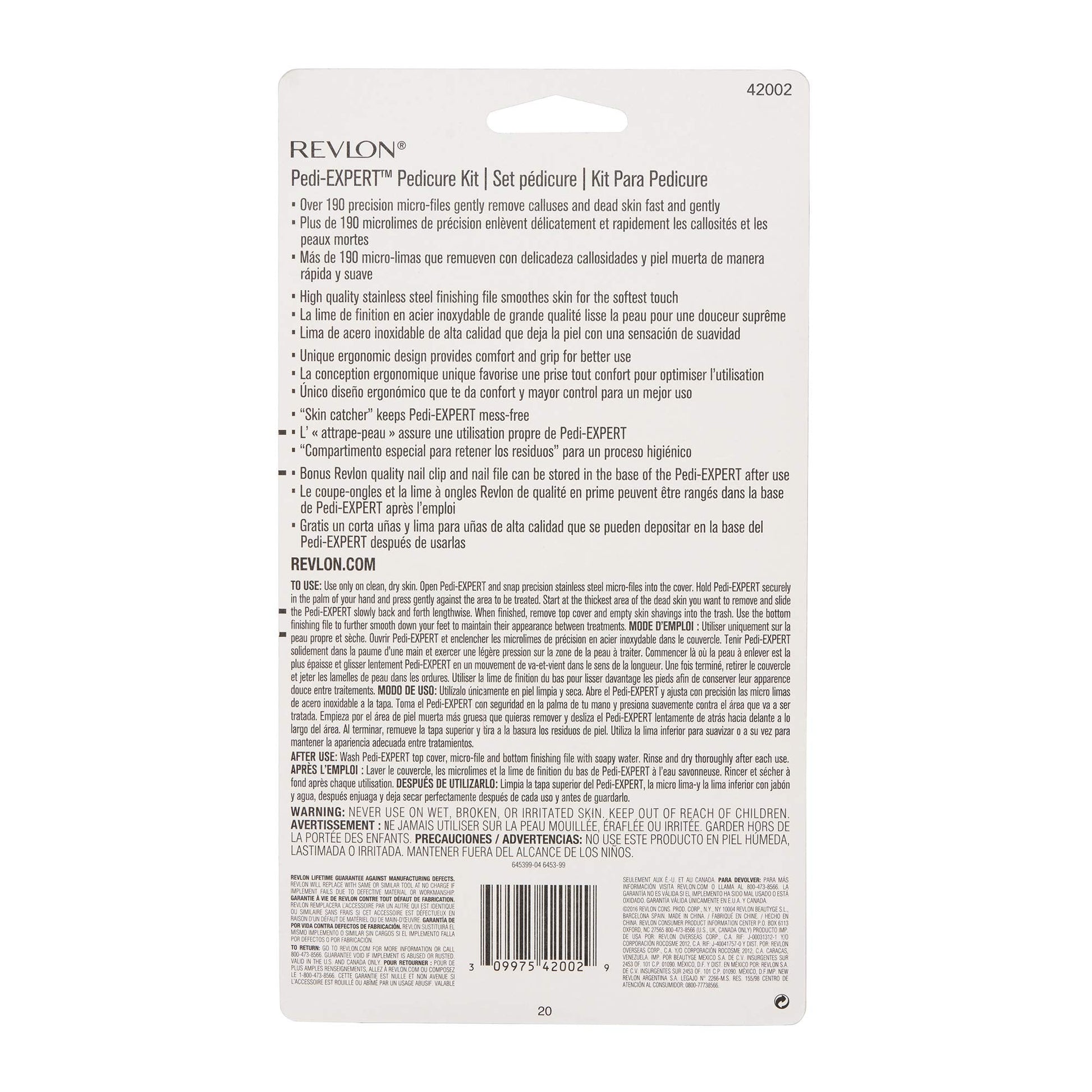 Buy now Revlon Pedicure Kit, PediExpert Foot File, Callus Remover & Nail Clipper, Nail Care Tools, Easy to Use, Stainless Steel, 3 Piece Set at indiglob india