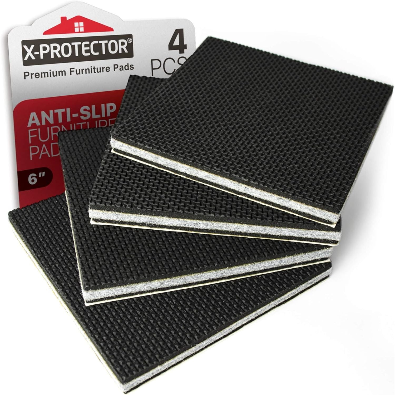Buy now X-PROTECTOR Non Slip Furniture Pads – 12 Premium Furniture Grippers 3"! Best SelfAdhesive Rubber Feet Furniture Feet – Ideal Non Skid Furniture Pad Floor Protectors – Keep Furniture in Place! 6 inch 4 Square at indiglob india
