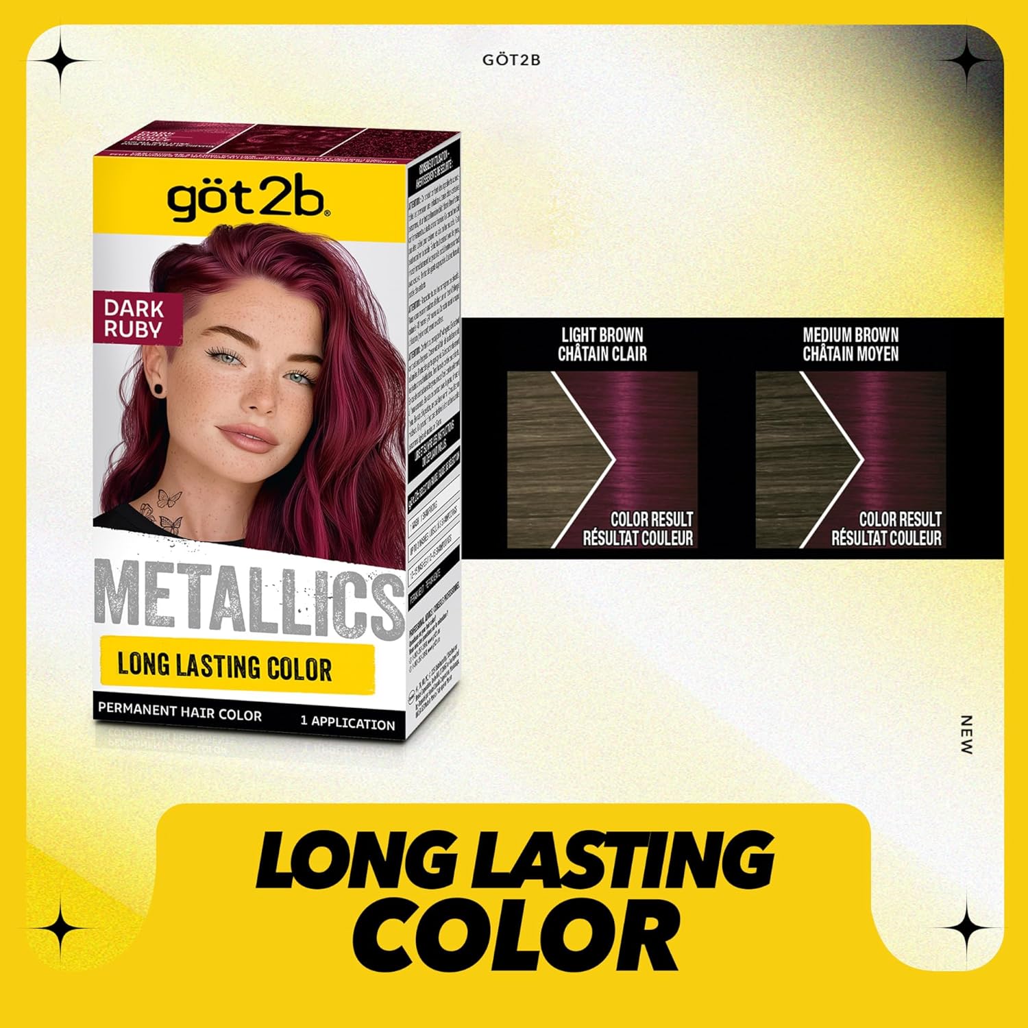 Buy now Got2b Metallics Permanent Hair Color, M68 Dark Ruby at indiglob india
