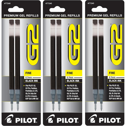 Buy now Pilot, G2 Gel Ink Refills, Fine Point 0.7 mm, Black, Pack of 6 Fine Point Black at indiglob india