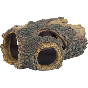 Buy now Uniclife Resin Hollow Tree Trunk Betta Log Aquarium Decorations Ornament Fish House Cave Wood House Decor for Small and Medium Fish Tank at indiglob india