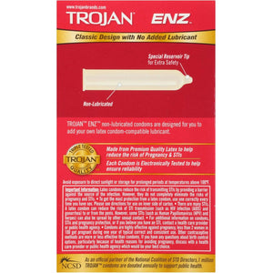 Buy now Trojan ENZ Natural Latex Non-Lubricated Condoms - 12 Count at indiglob india
