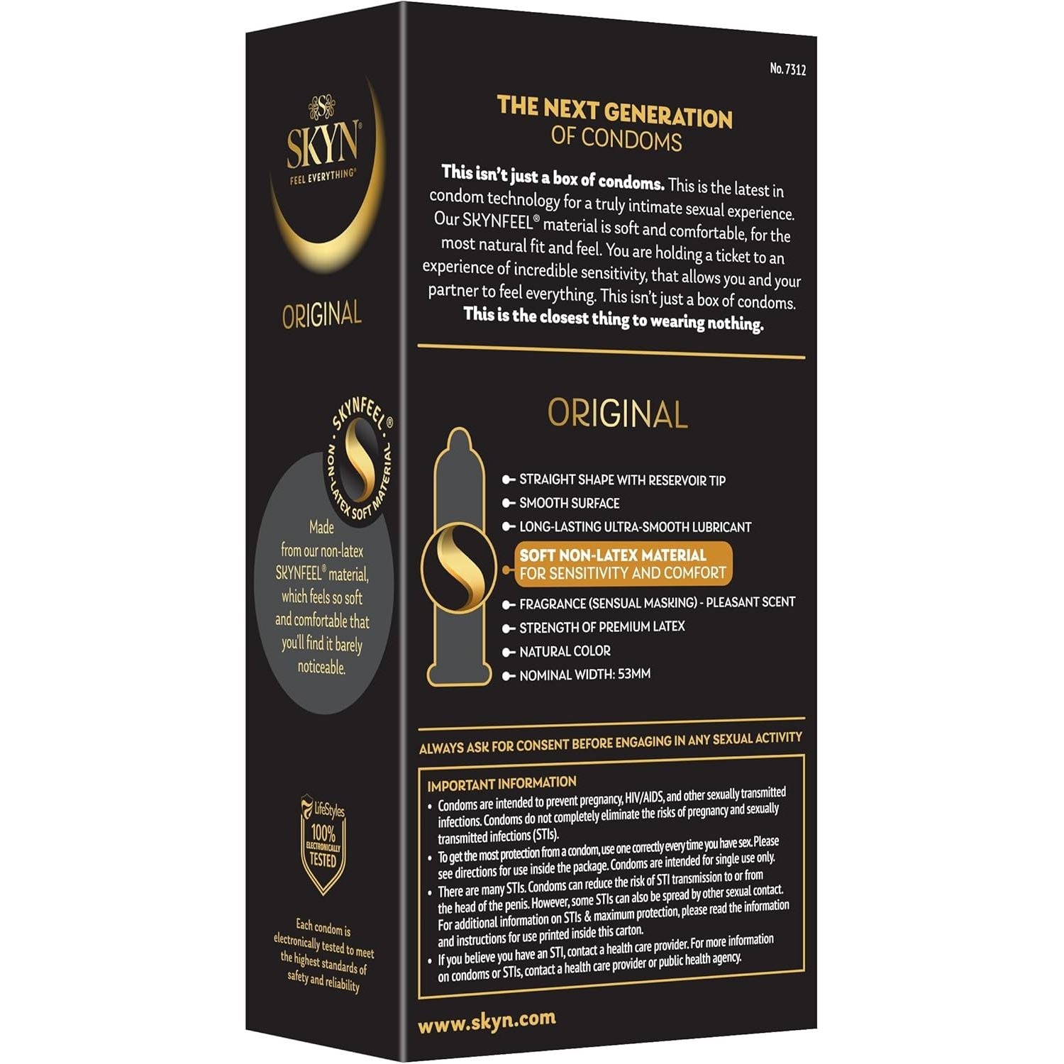Buy now SKYN Original Condoms, 12 Count (Pack of 1) at indiglob india