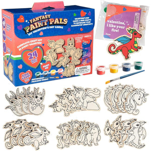 Buy now Unicorn & Dragon Wood Painting Kits (24ct)- Perfect Goodie Bag Party Favors for Kids Birthday Party -Each has a Wood Craft, Paints, Brush & Sticker for Boys & Girls - Kids Multi-Item Party Favor Packs at indiglob india