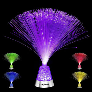 Buy now Playlearn 13” LED Fiber Optic Lamp - USB/Battery Powered – Color Changing Crystal Base – Fiber Optic Light Sensory Lamp at indiglob india