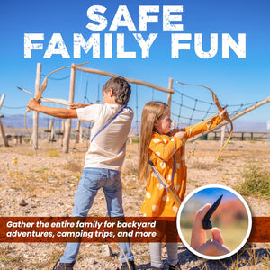 Buy now Adventure Awaits! - 2-Pack Handmade Wooden Bow and Arrow Set - 20 Wood Arrows and 2 Quivers - for Outdoor Play at indiglob india