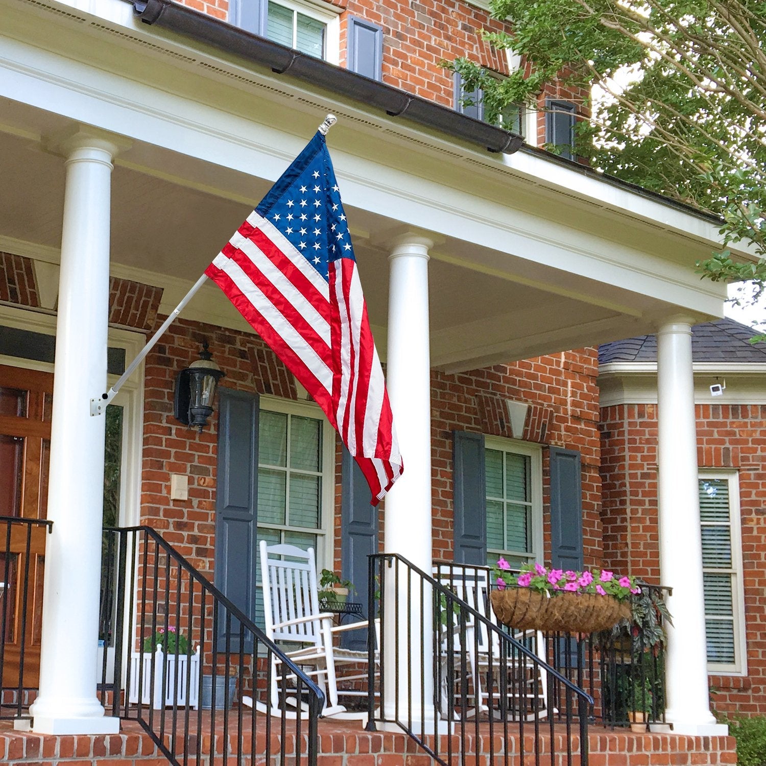 Buy now Anley Multi-Position Flag Pole Mounting Bracket with Hardwares - Made of Aluminum - Strong and Rust Free - 1" Diameter (White) at indiglob india