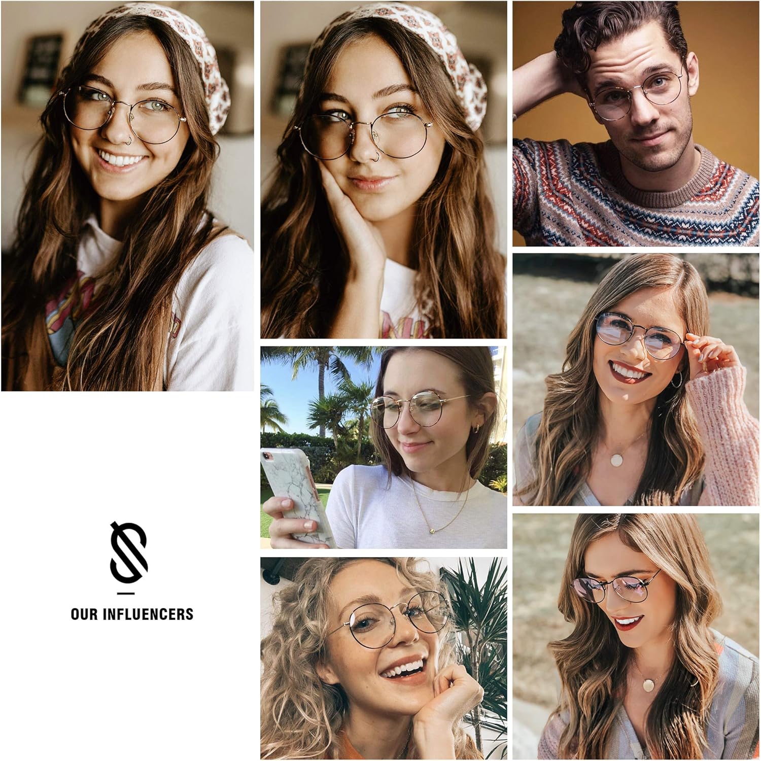 Buy now SOJOS Blue Light Blocking Computer Glasses Round Eyewear Anti Blue Light Lens Preppy Chic SJ5024B at indiglob india