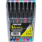 Buy now PILOT Precise Varsity Pre-Filled Fountain Pens, Medium Point Stainless Steel Nib, Black/Blue/Purple Inks, 3-Pack (90022) 7 Count (Pack of 1) Black Blue Red Pink Green Purple Turquoise at indiglob india